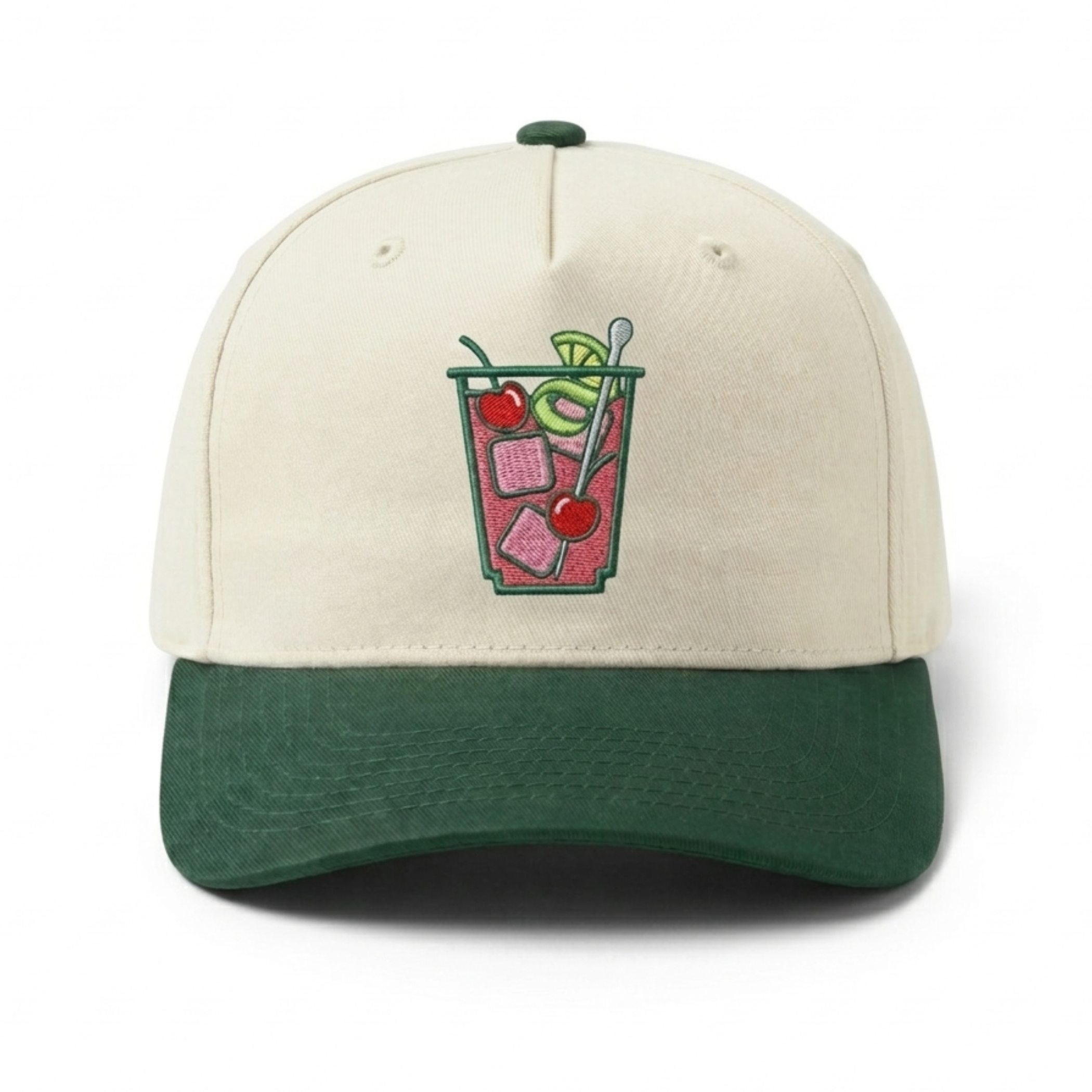 Master’s Azalea Pink Trucker Hat with Green Embroidery Gimme that: Time to add this needlepoint azalea hat to your  main image 4