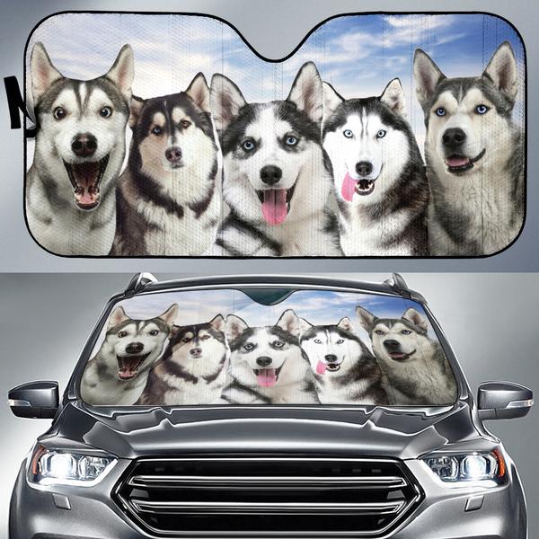 Funny Husky Dog Car Windshield Sun Shade AS1315
