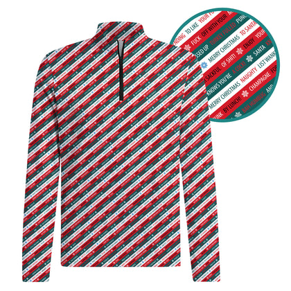 Xmas Rude Joke Half Zip Pullover