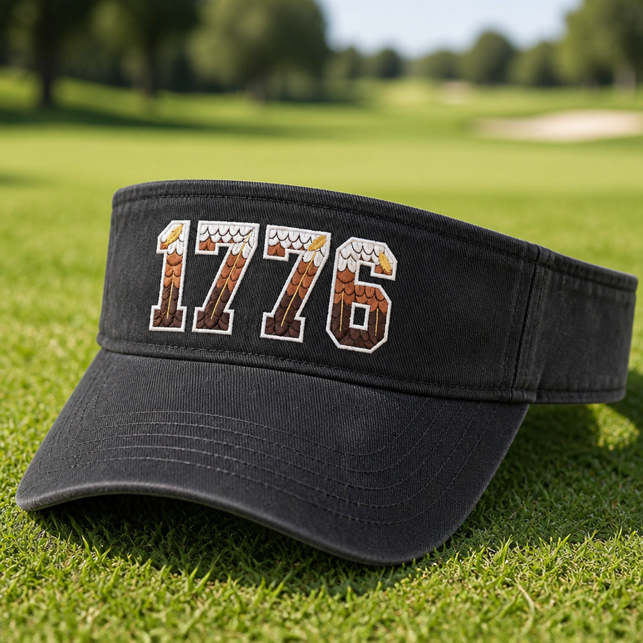 1776 Eagle Feathers Patriotic Embroidered Visor