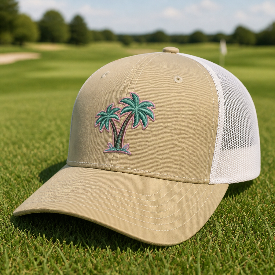 Fairway Palms Embroidered Trucker Hat