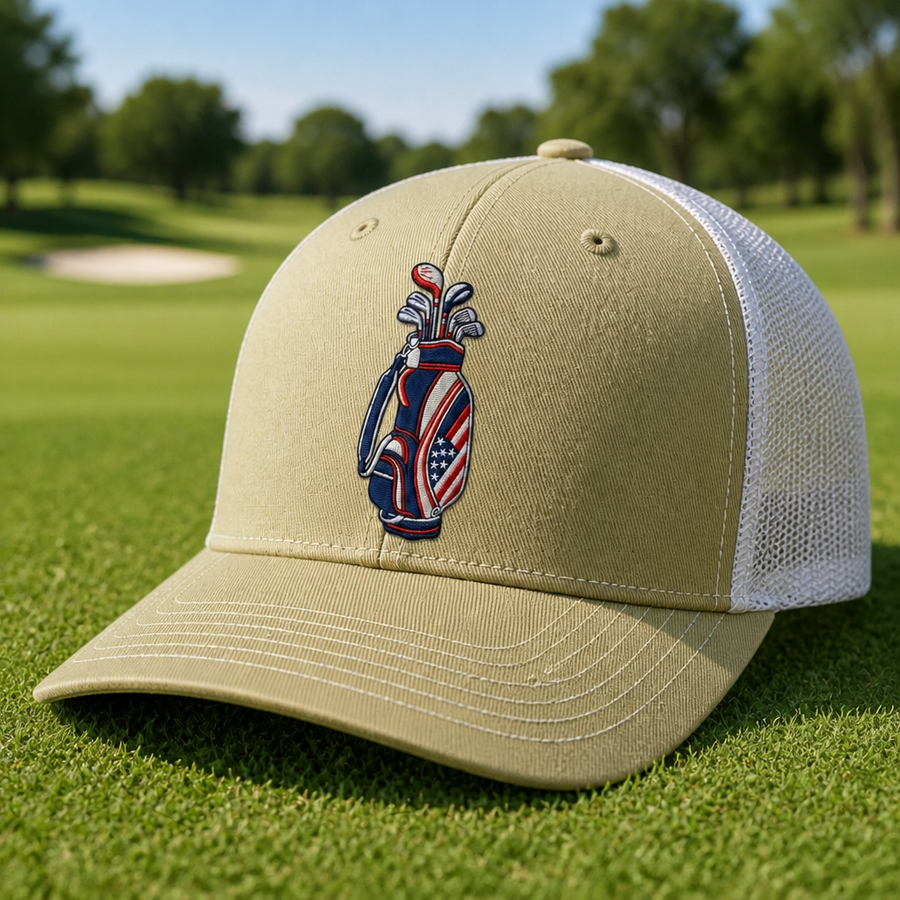 Patriot Caddie Embroidered Trucker Hat