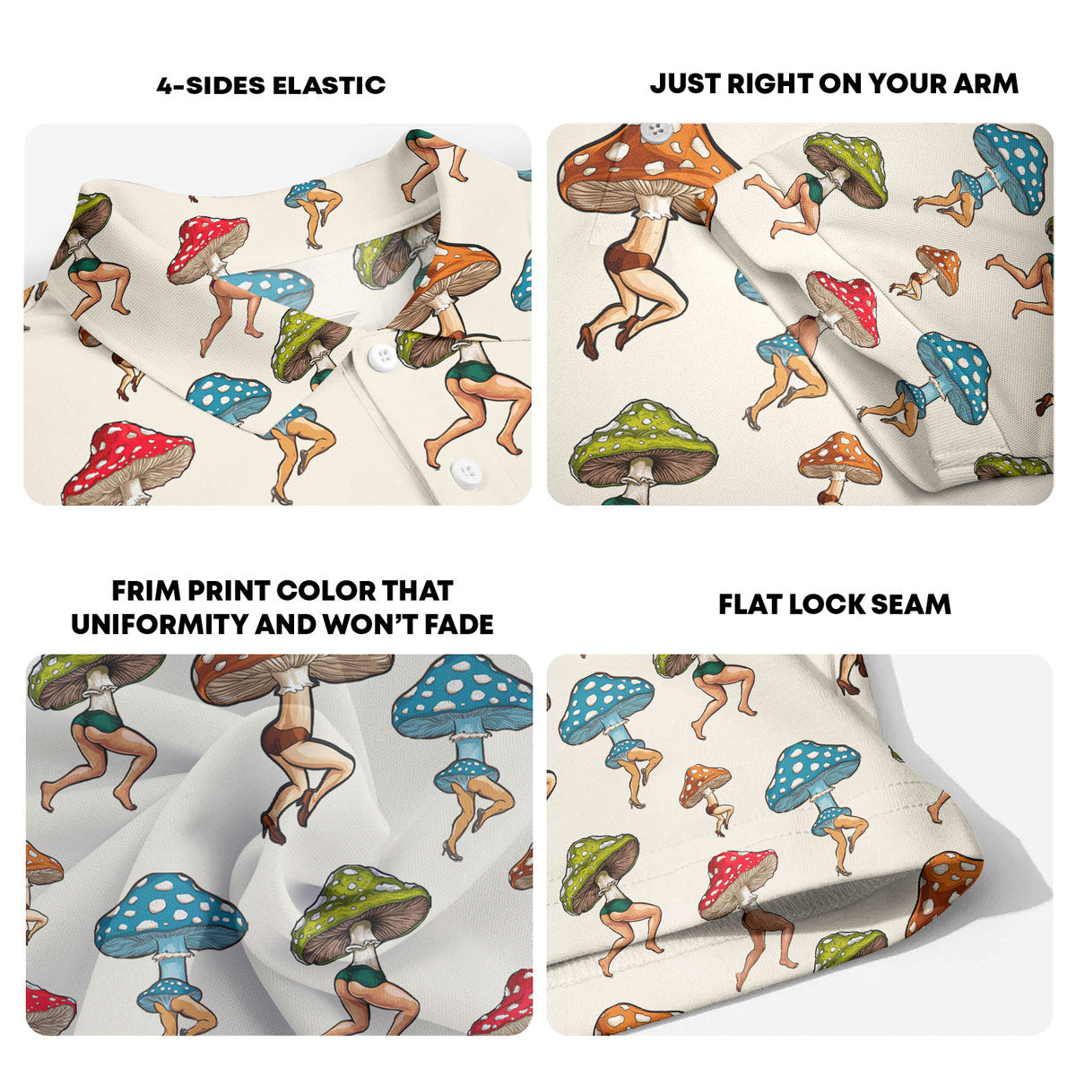 PeachBruh Sexy Mushroom - Funny Golf Polo Shirt