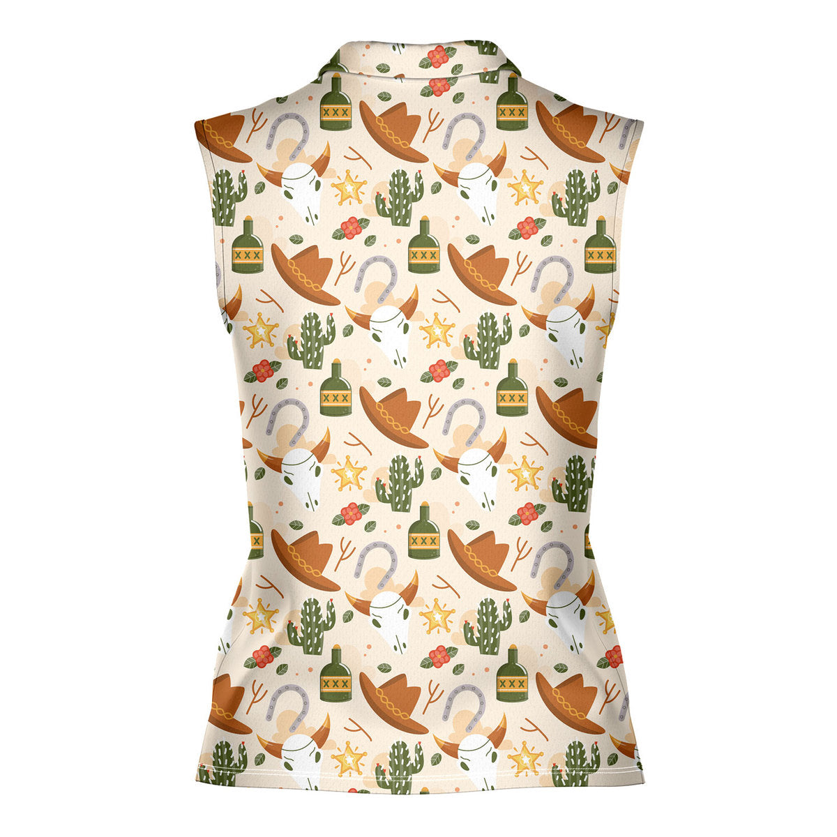 Cowboy Cowgirl Gift For Western Lovers Light Orange - Ladies Sleeveless Golf Polo Shirt