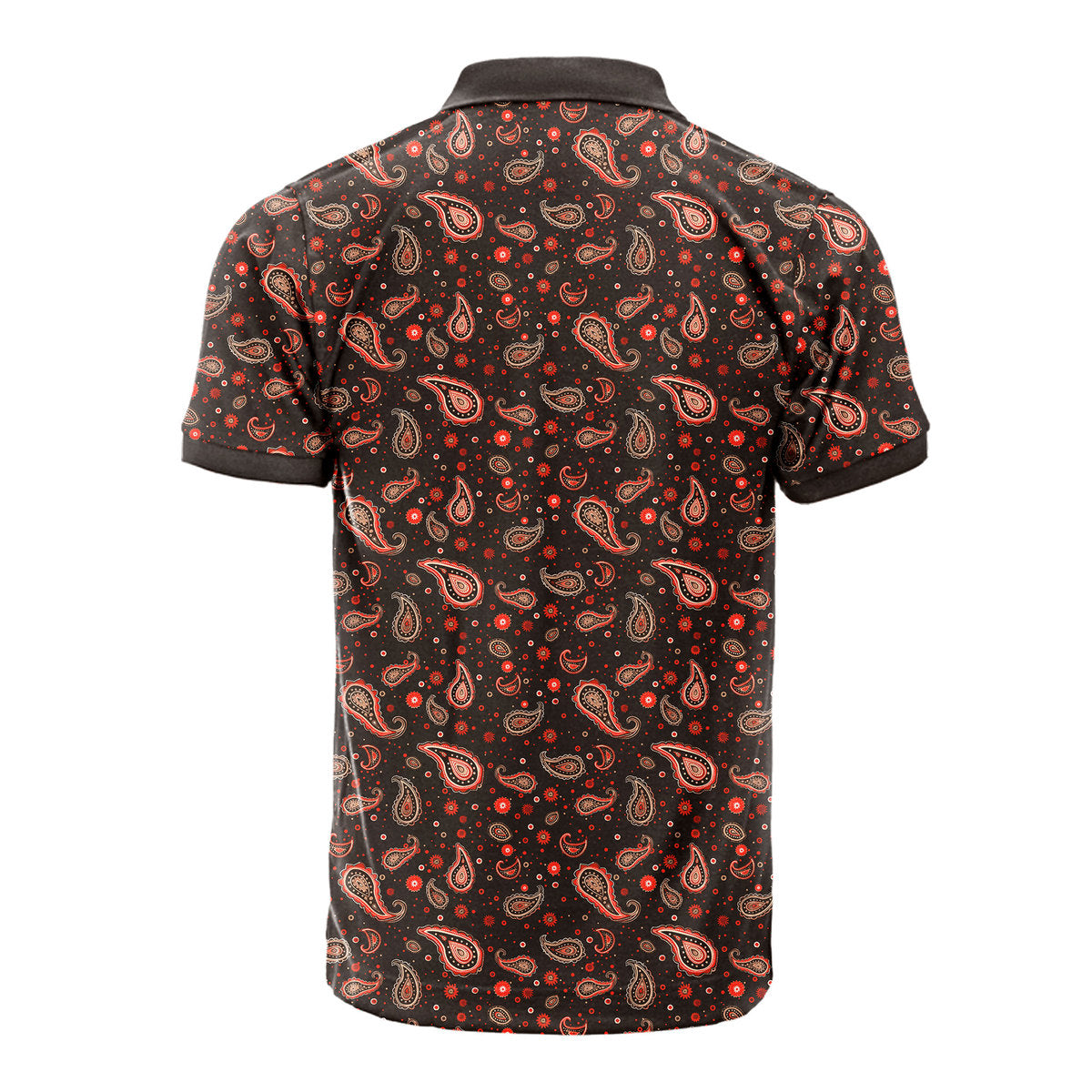 Brown Paisley Polo Shirt For Men