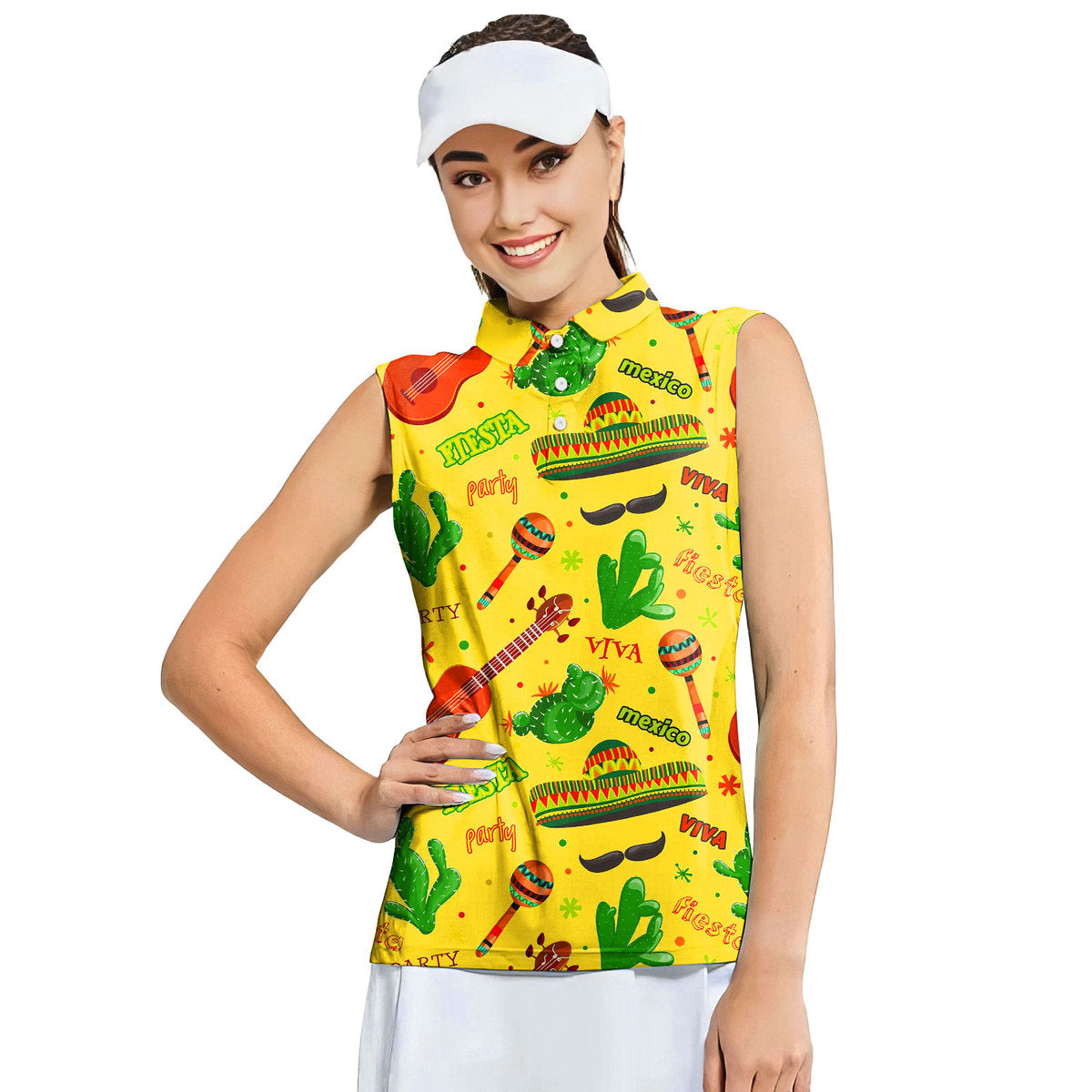 Fiesta Party Mexico - Ladies Sleeveless Golf Polo Shirt