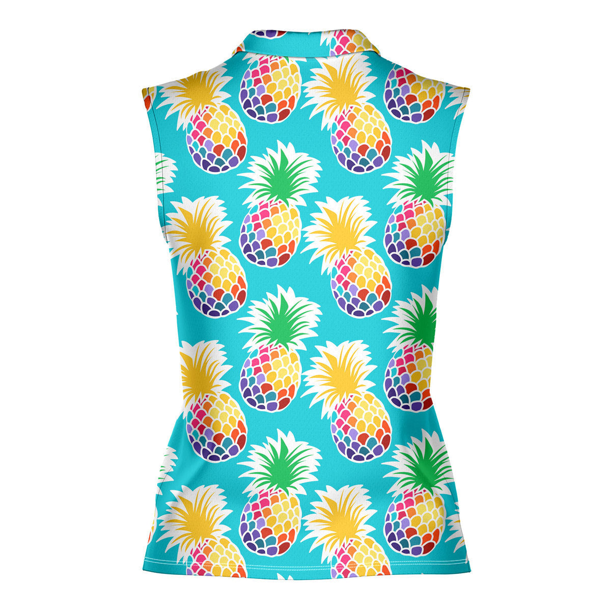 Colorful Pineapples - Ladies Sleeveless Golf Polo Shirt