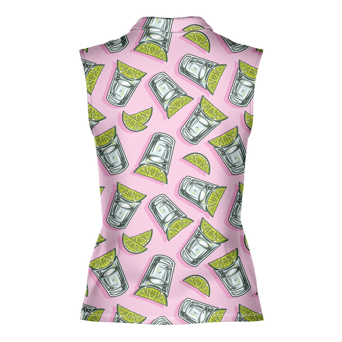 Cocktail Tequila With Lime - Ladies Sleeveless Golf Polo Shirt