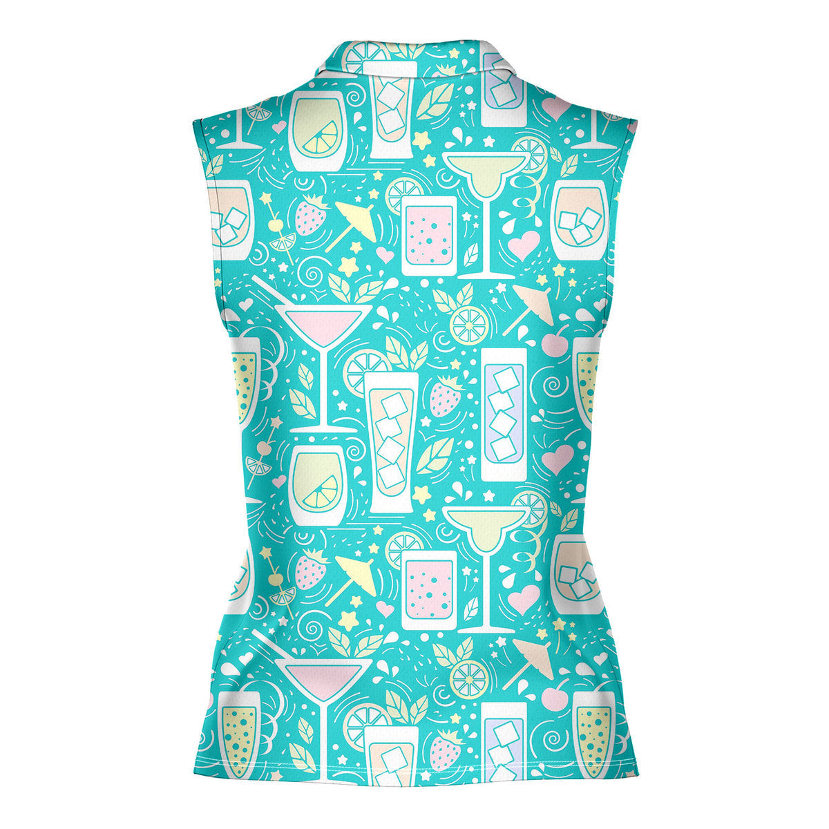 Cocktails Hello Summer - Ladies Sleeveless Golf Polo Shirt