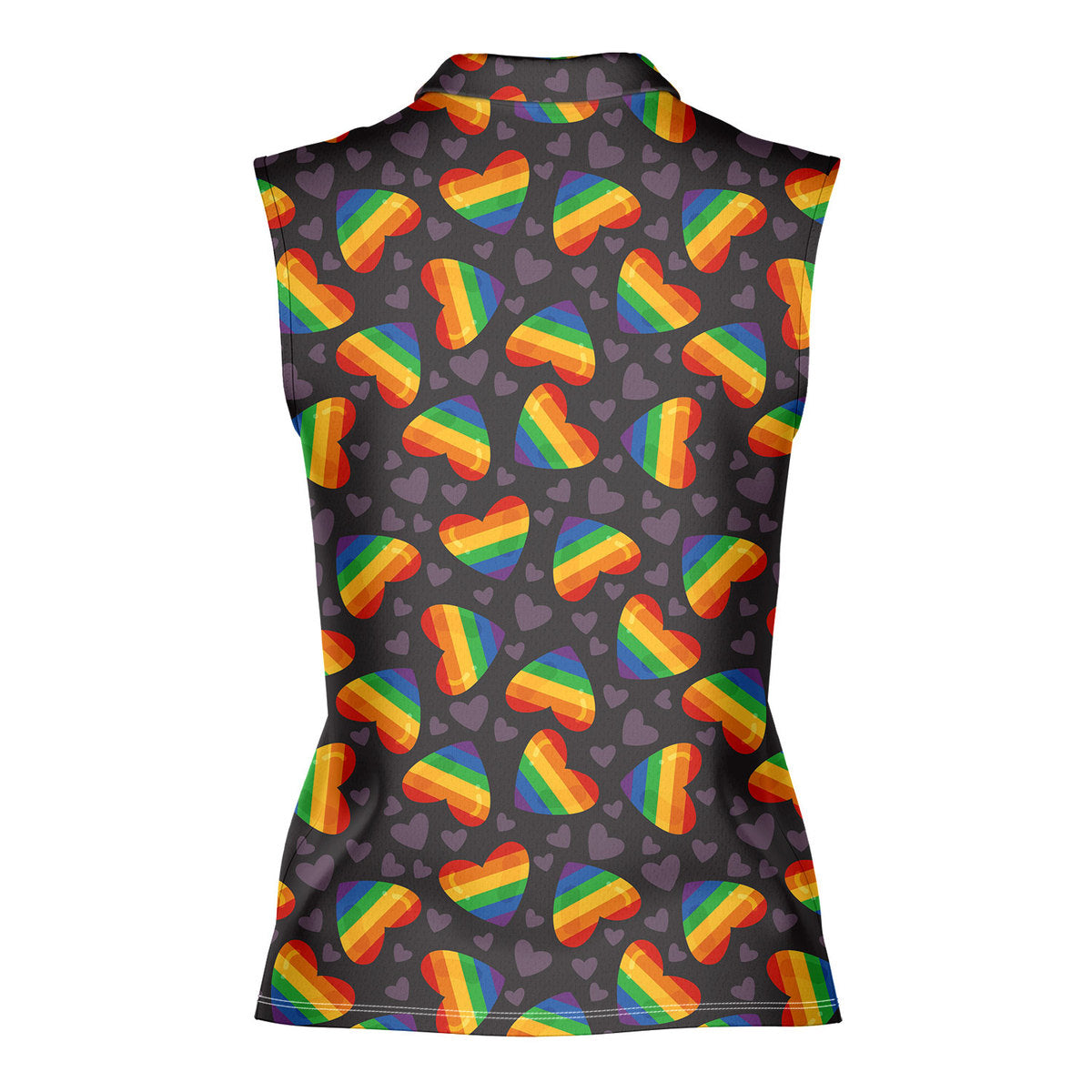 Rainbow Heart LGBT - Ladies Sleeveless Golf Polo Shirt