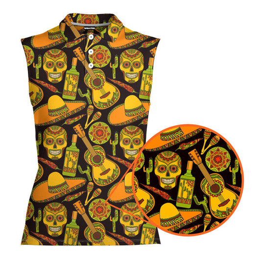 Let's Fiesta Mexican - Ladies Sleeveless Golf Polo Shirt