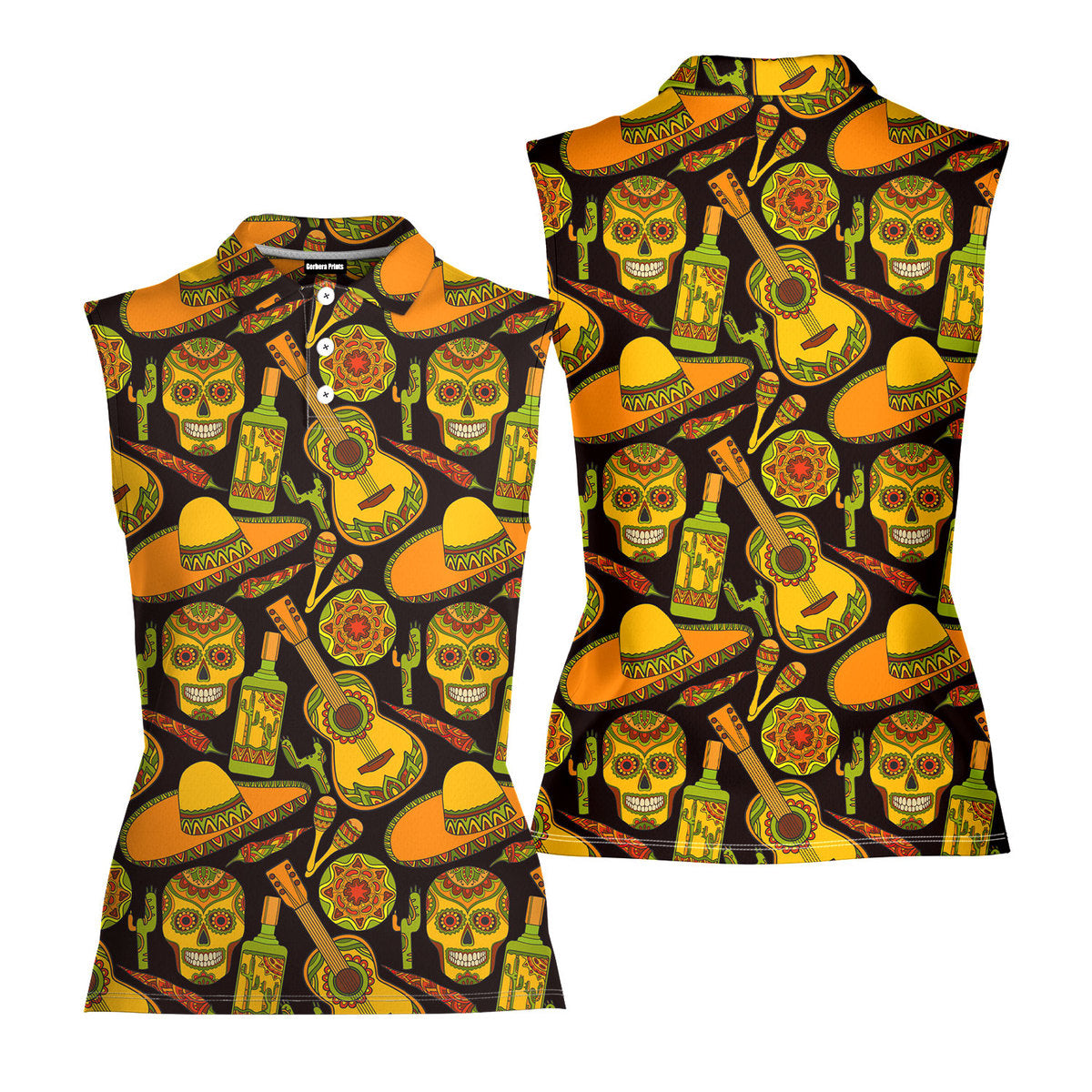 Let's Fiesta Mexican - Ladies Sleeveless Golf Polo Shirt