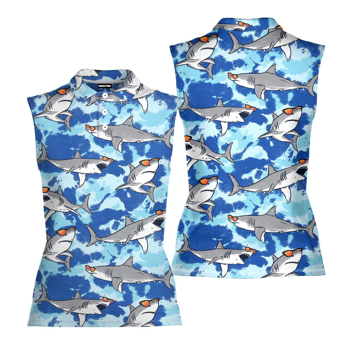 Love Shark - Ladies Sleeveless Golf Polo Shirt