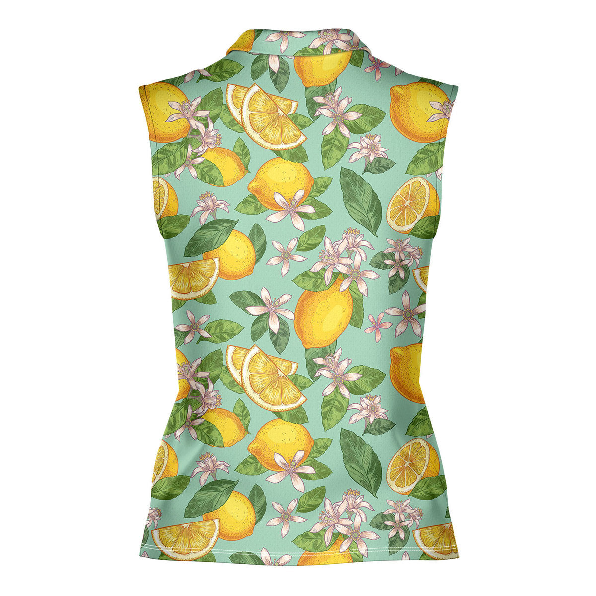Lemon Tropical - Ladies Sleeveless Golf Polo Shirt