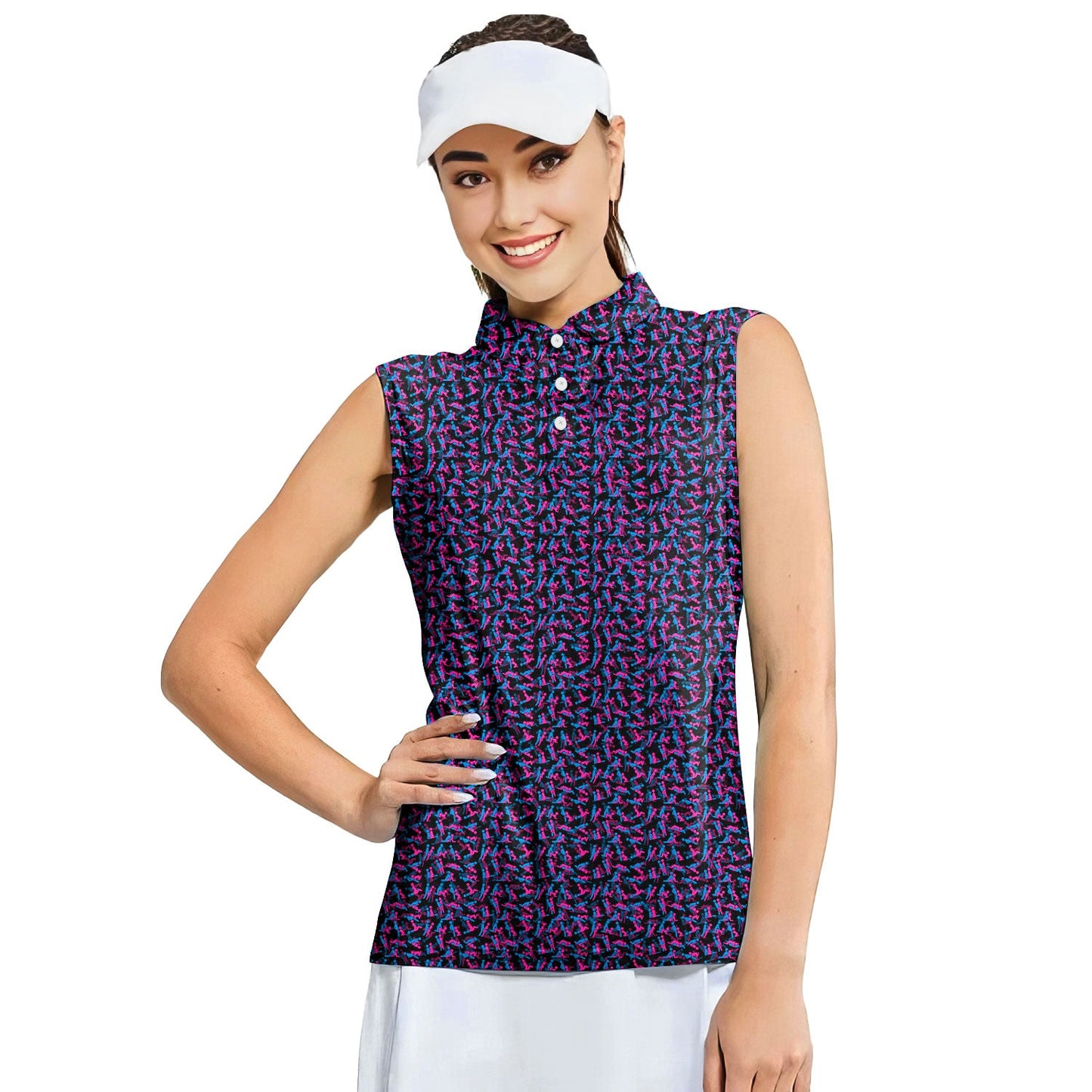 Exercise In The Midnight - Ladies Sleeveless Golf Polo