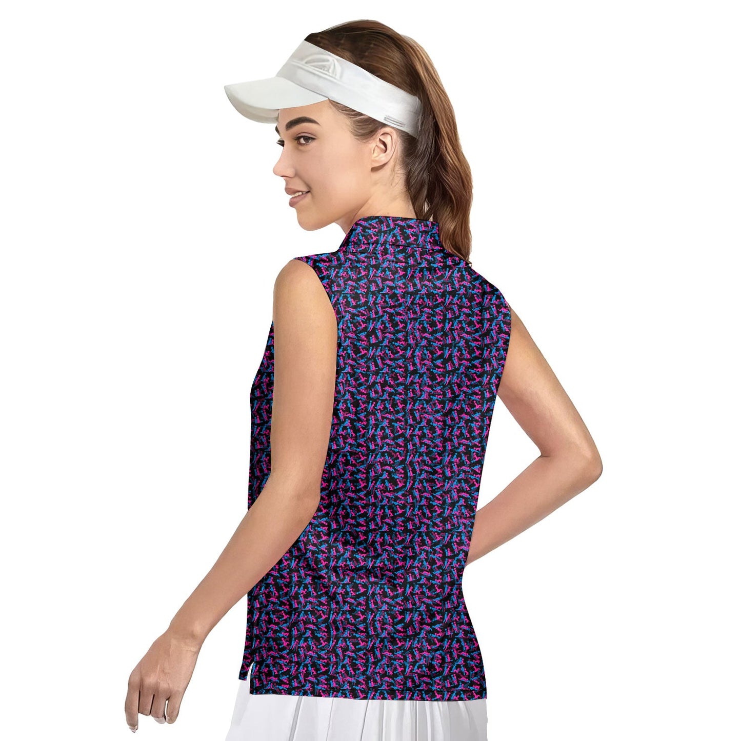 Exercise In The Midnight - Ladies Sleeveless Golf Polo