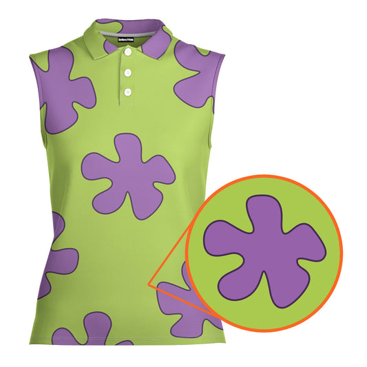 Summer Casual Patrick Star Cartoon - Ladies Sleeveless Golf Polo Shirt