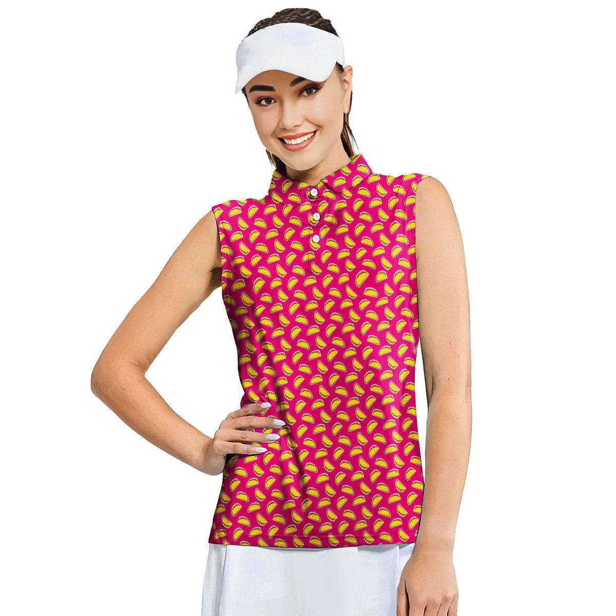 The Pink Taco - Ladies Sleeveless Golf Polo
