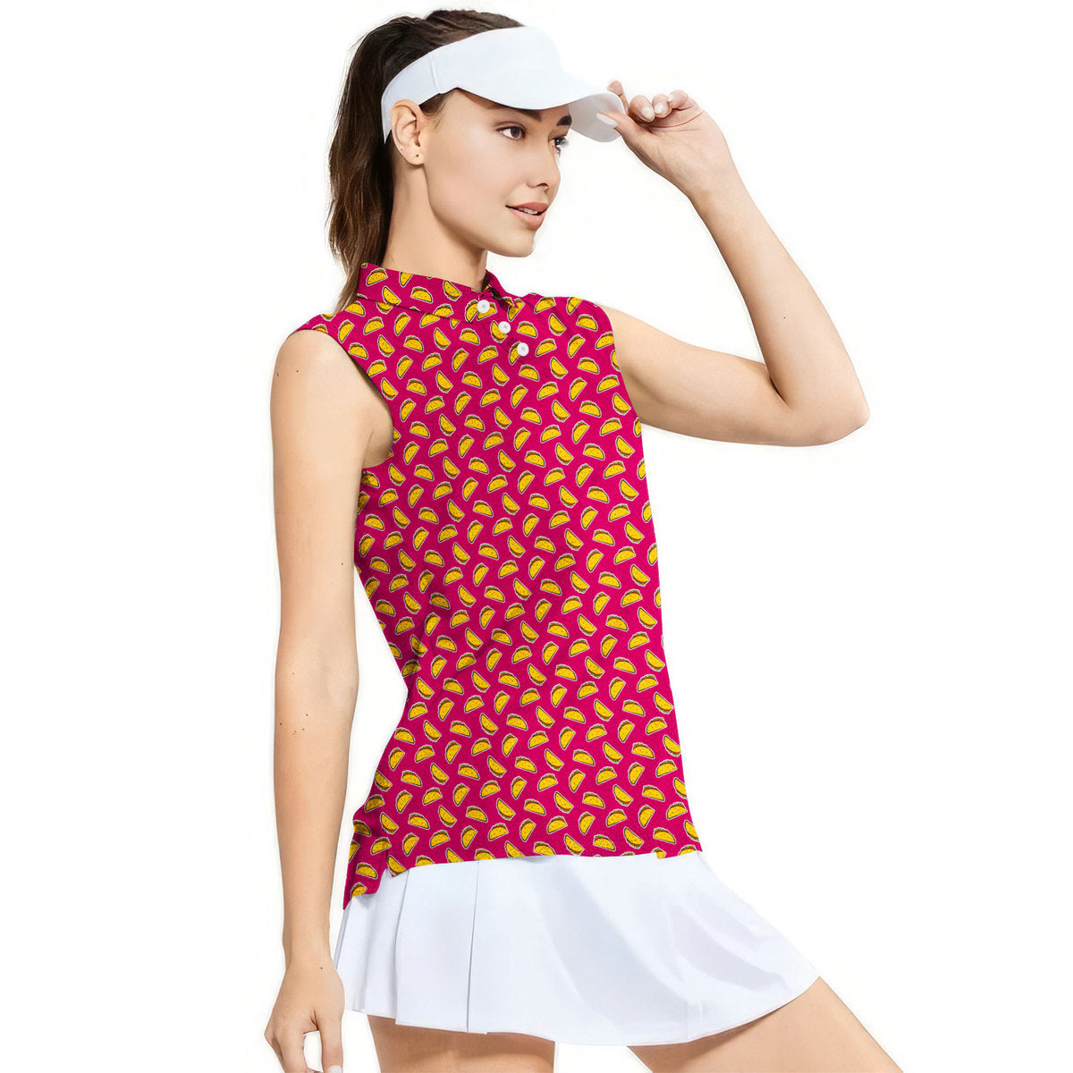 The Pink Taco - Ladies Sleeveless Golf Polo