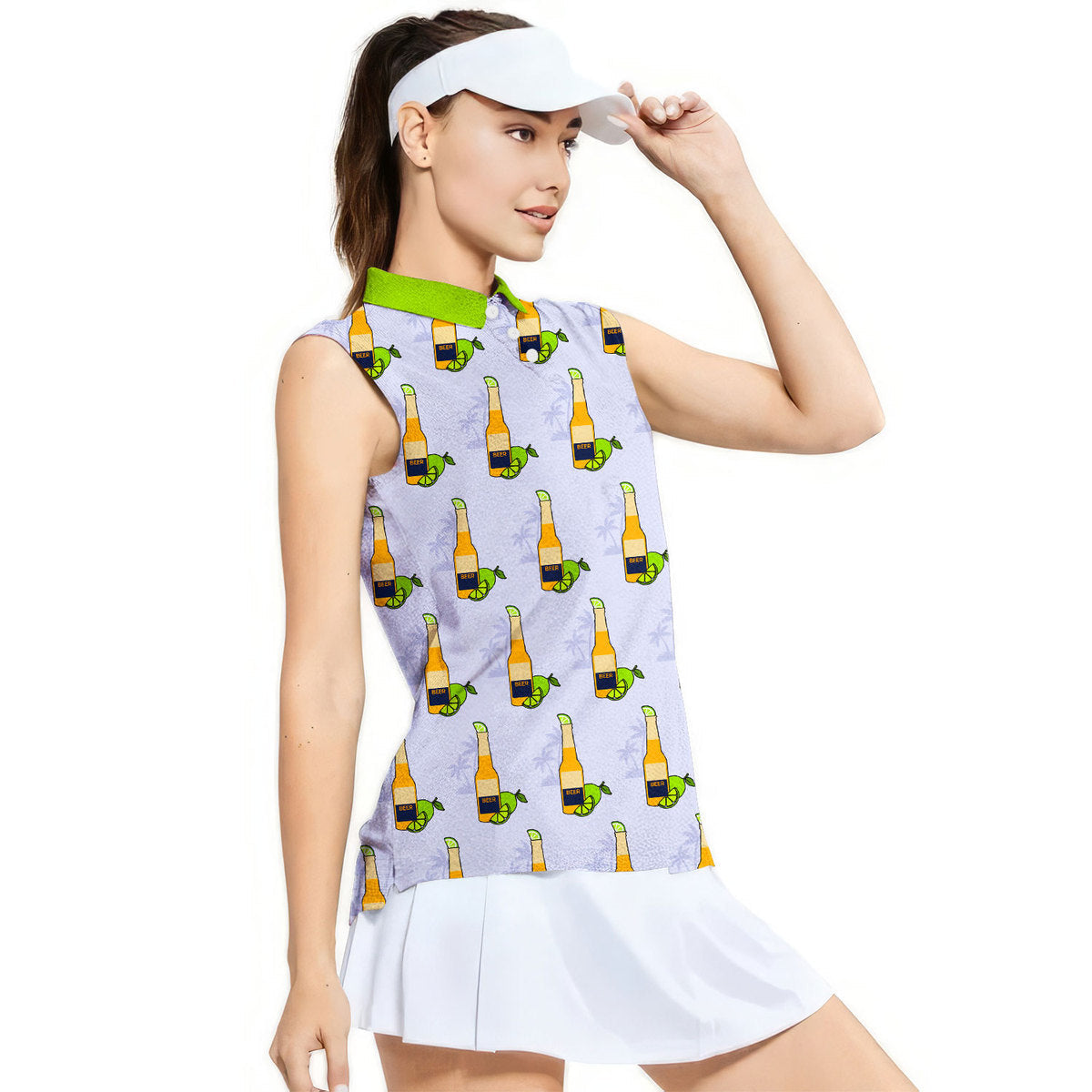 19th Hole Beer O'Clock Somewhere - Ladies Sleeveless Golf Polo Shirt