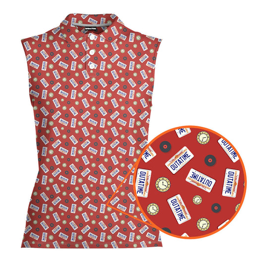 Outatime Back to The Future - Ladies Sleeveless Golf Polo Shirt