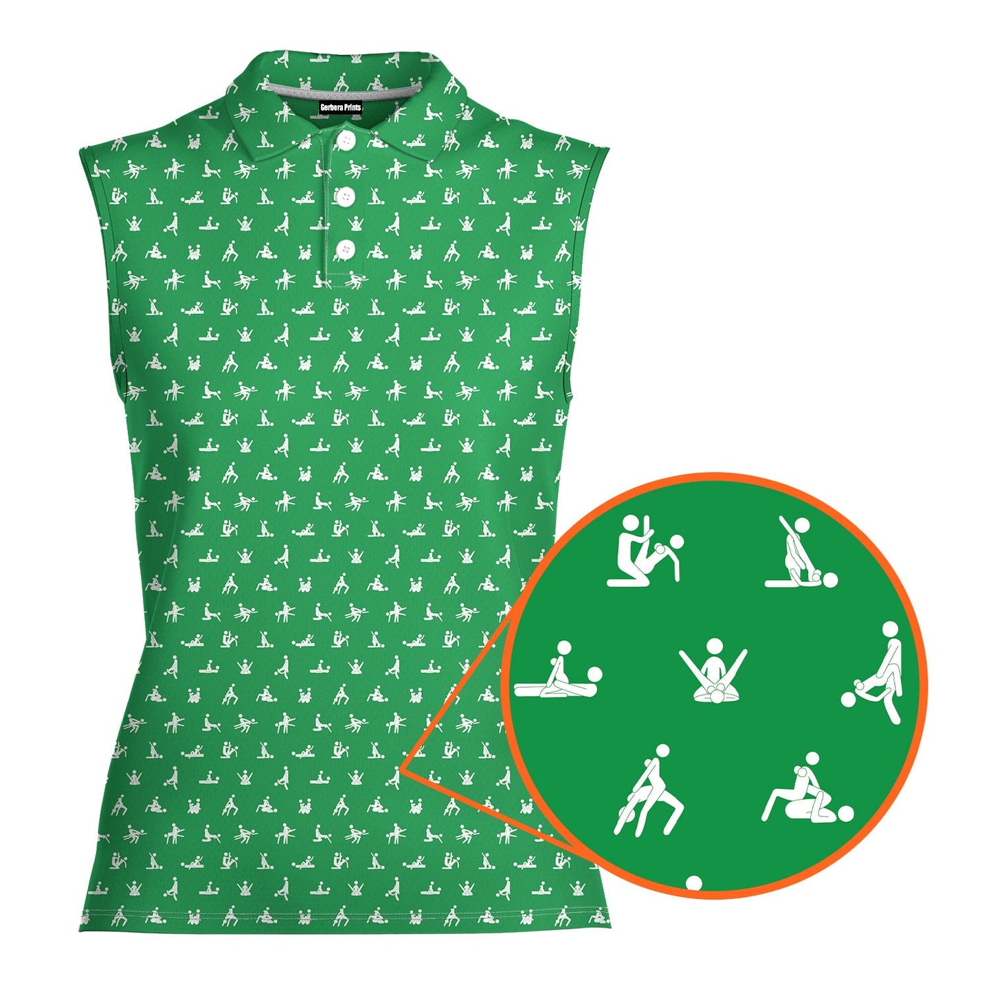 Stick Figure - Ladies Sleeveless Golf Polo Shirt