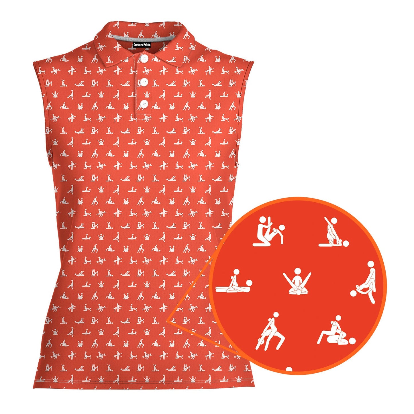 Stick Figure - Ladies Sleeveless Golf Polo Shirt