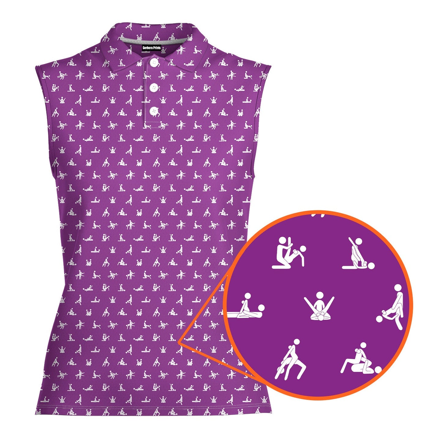Stick Figure - Ladies Sleeveless Golf Polo Shirt