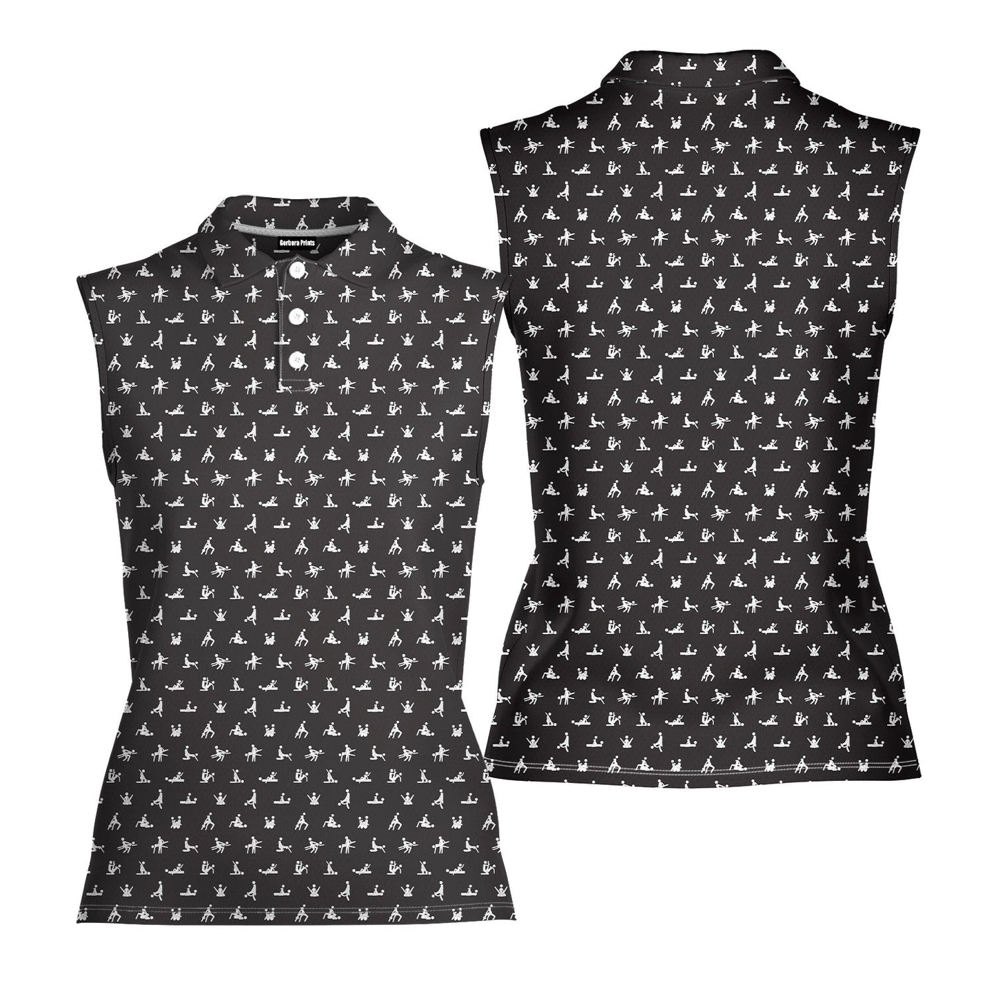 Stick Figure - Ladies Sleeveless Golf Polo Shirt