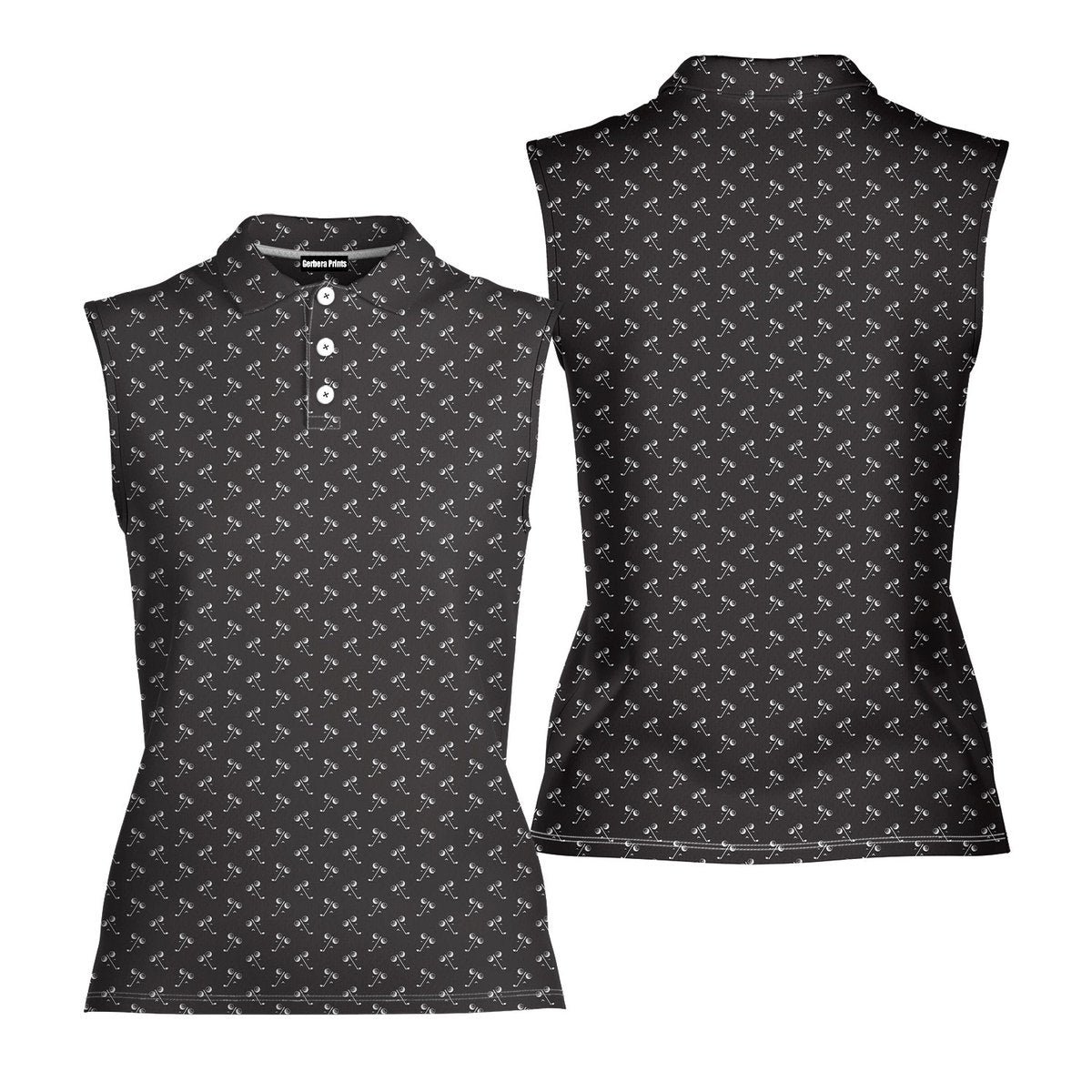 Ball & Wedge - Ladies Sleeveless Golf Polo Shirt