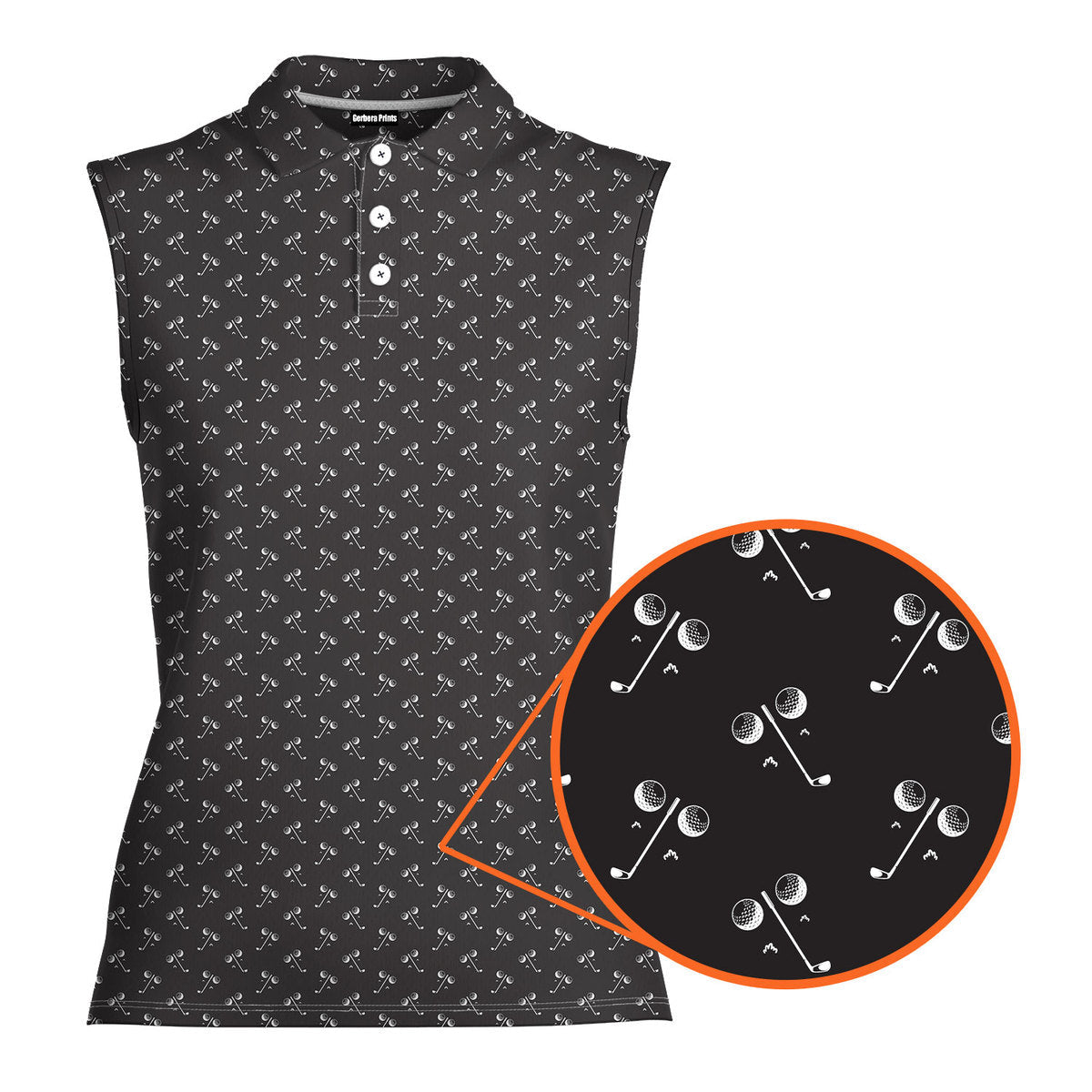 Ball & Wedge - Ladies Sleeveless Golf Polo Shirt