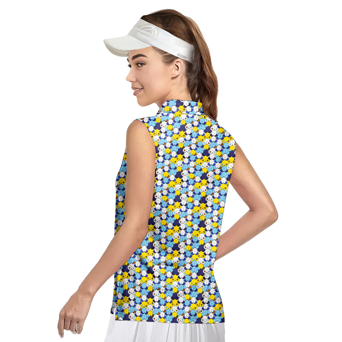 My Eyes Are Up Here Oktorberfest - Ladies Sleeveless Golf Polo Shirt