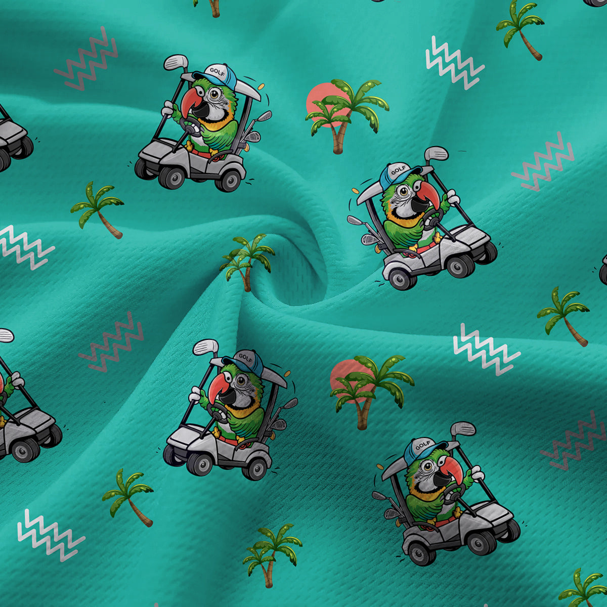 Parrot Drives Golf Cart - Ladies Sleeveless Golf Polo Shirt