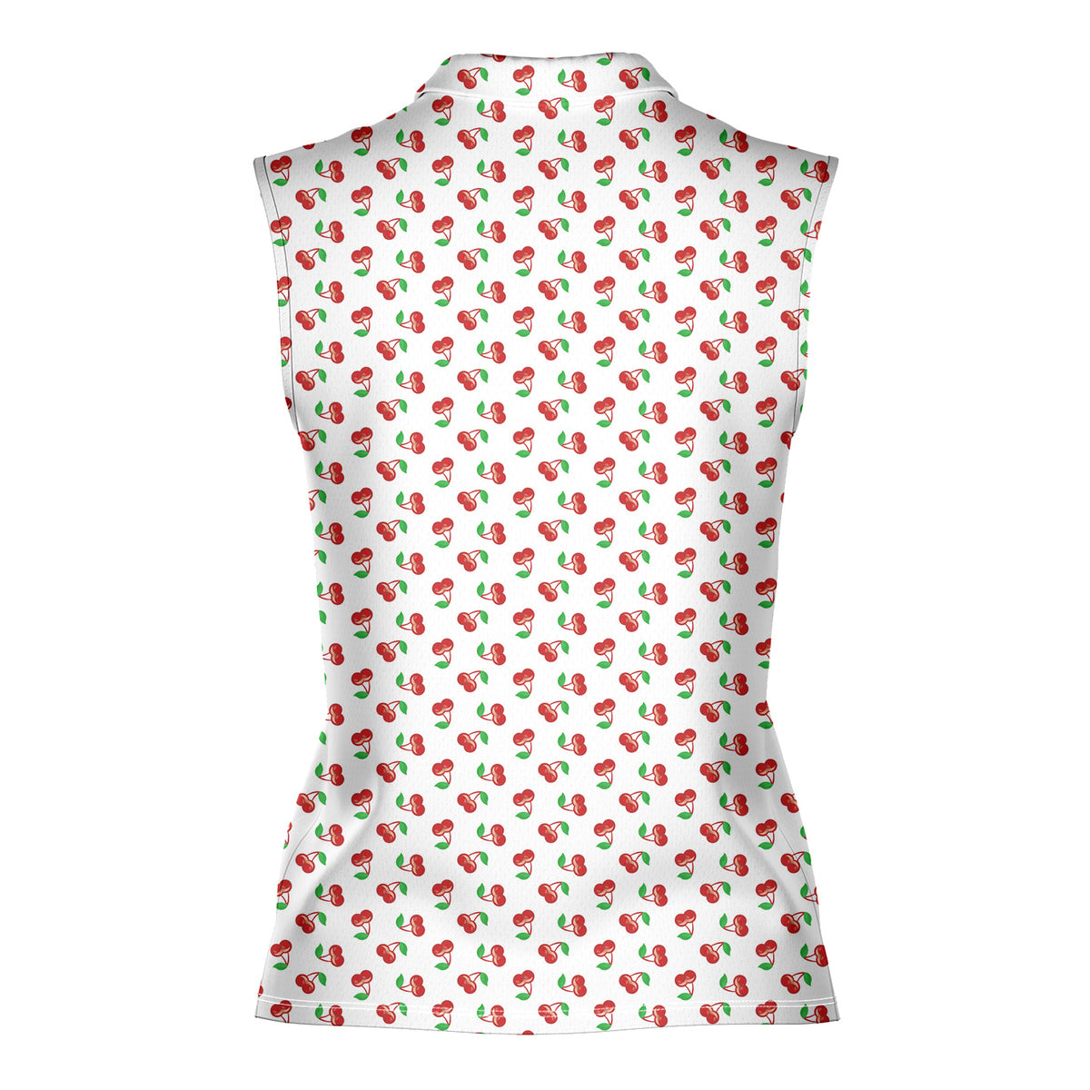 Fruits Cherry Breast - Ladies Sleeveless Golf Polo Shirt