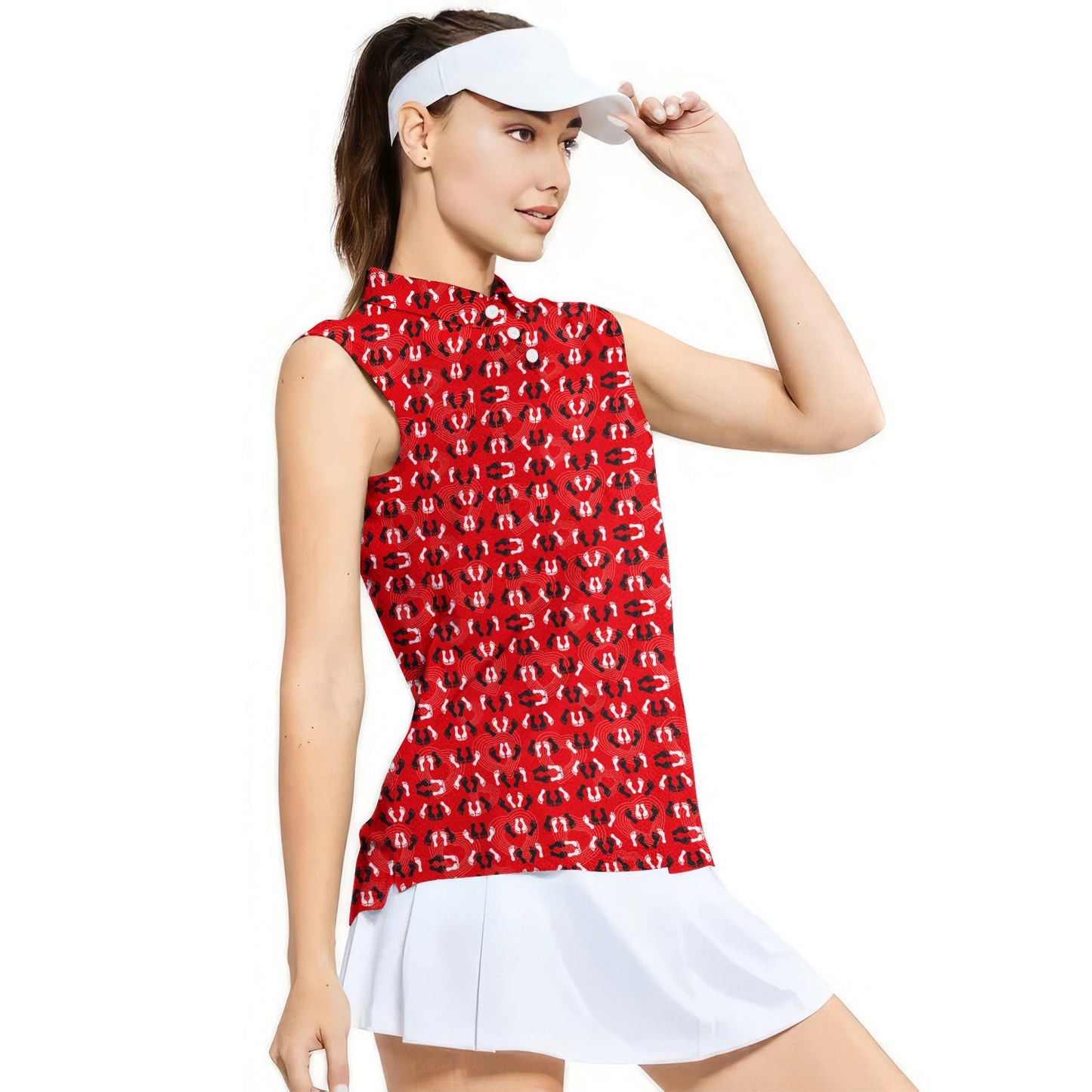 Feet Feet S-e-x Missionary Position - Ladies Sleeveless Golf Polo Shirt