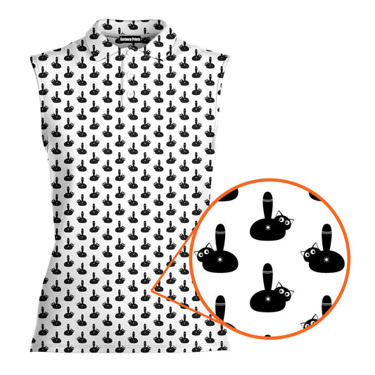 Puss Birdie Tail - Ladies Sleeveless Golf Polo Shirt