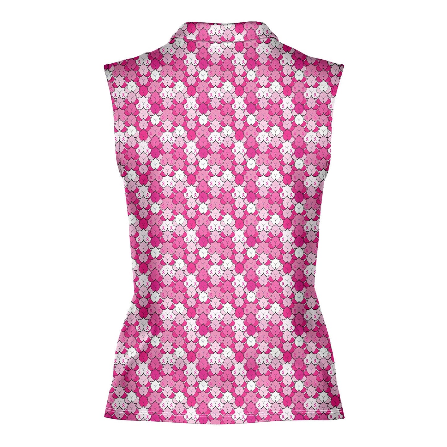 Pink Ribbon - Ladies Sleeveless Golf Polo Shirt
