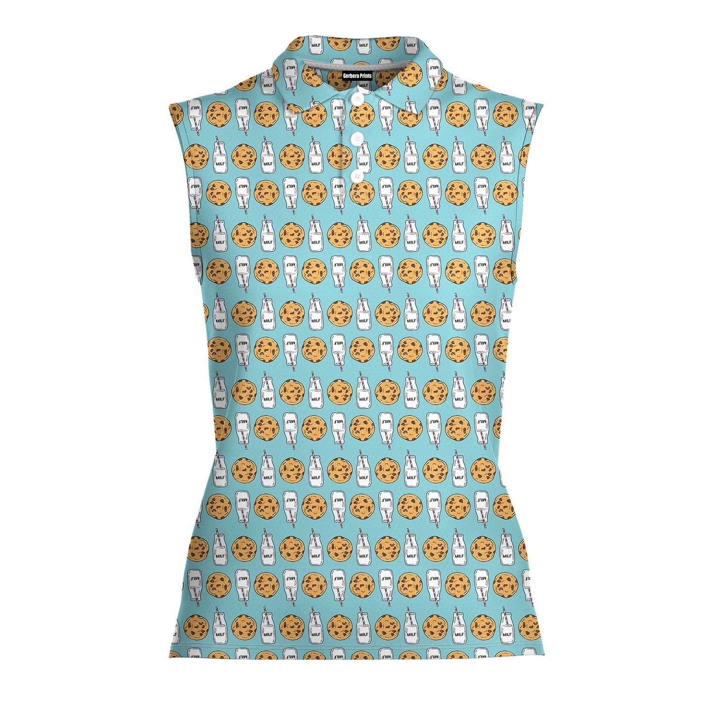 Milk 'N' Cookies - Ladies Sleeveless Golf Polo Shirt