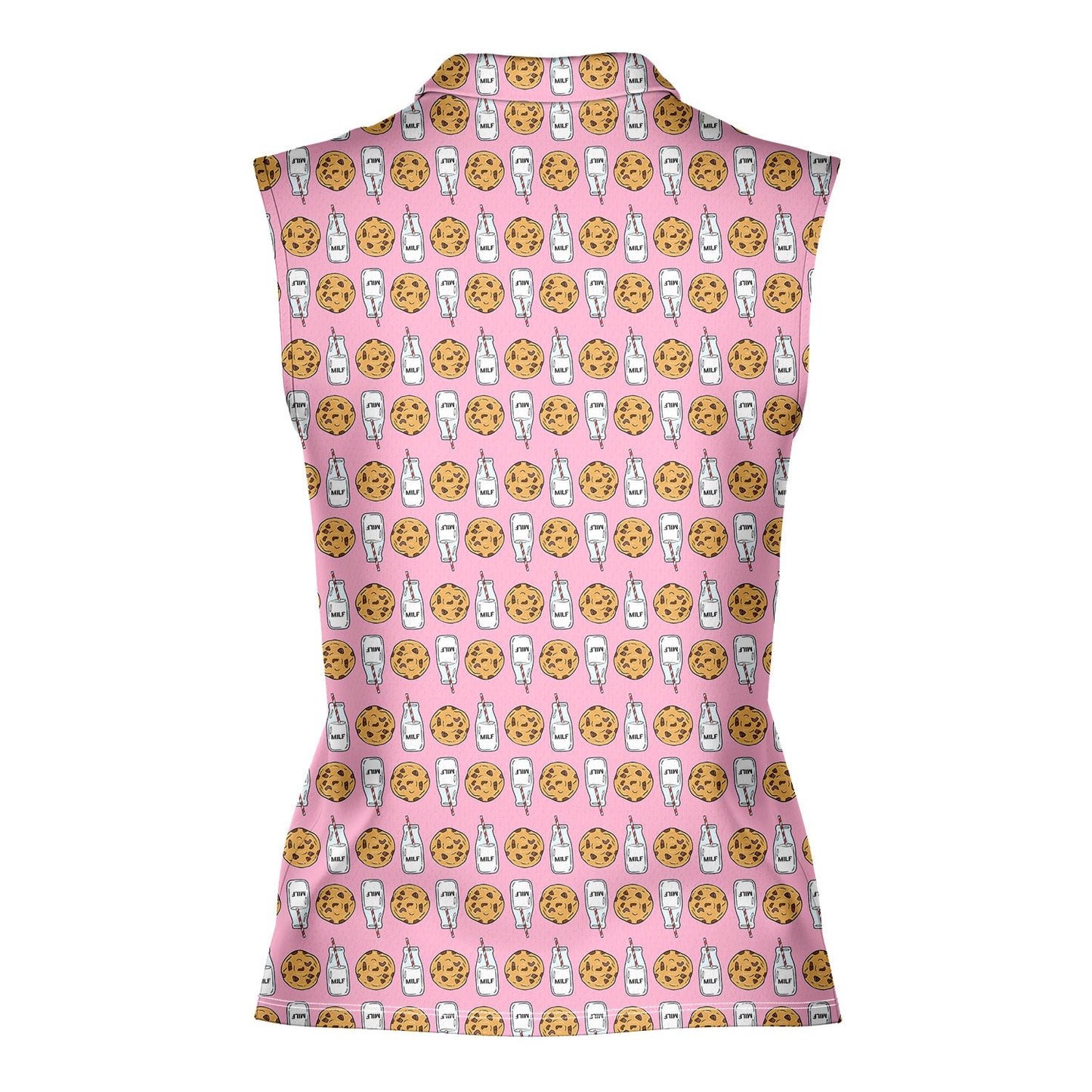 Milk 'N' Cookies - Ladies Sleeveless Golf Polo Shirt