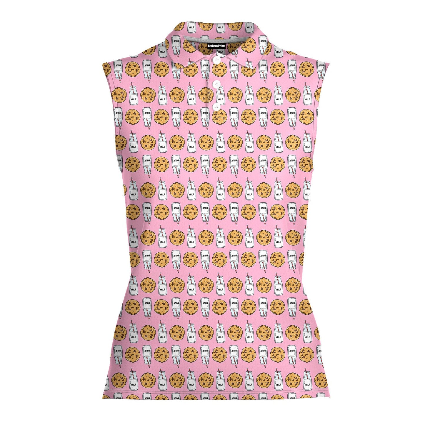 Milk 'N' Cookies - Ladies Sleeveless Golf Polo Shirt