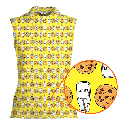 Milk 'N' Cookies - Ladies Sleeveless Golf Polo Shirt