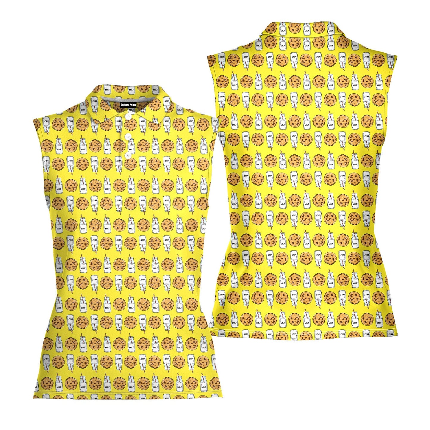 Milk 'N' Cookies - Ladies Sleeveless Golf Polo Shirt