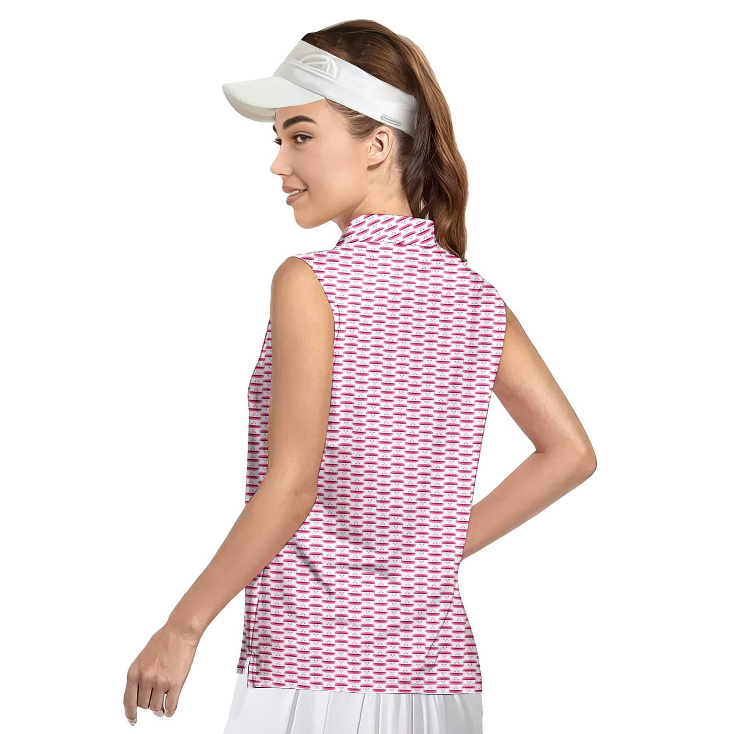 Paddle the Pink Canoe - Ladies Sleeveless Golf Polo Shirt