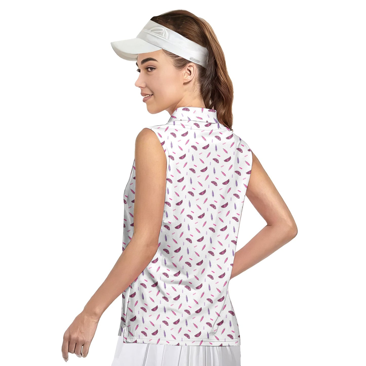 Just Vibin - Ladies Sleeveless Golf Polo Shirt