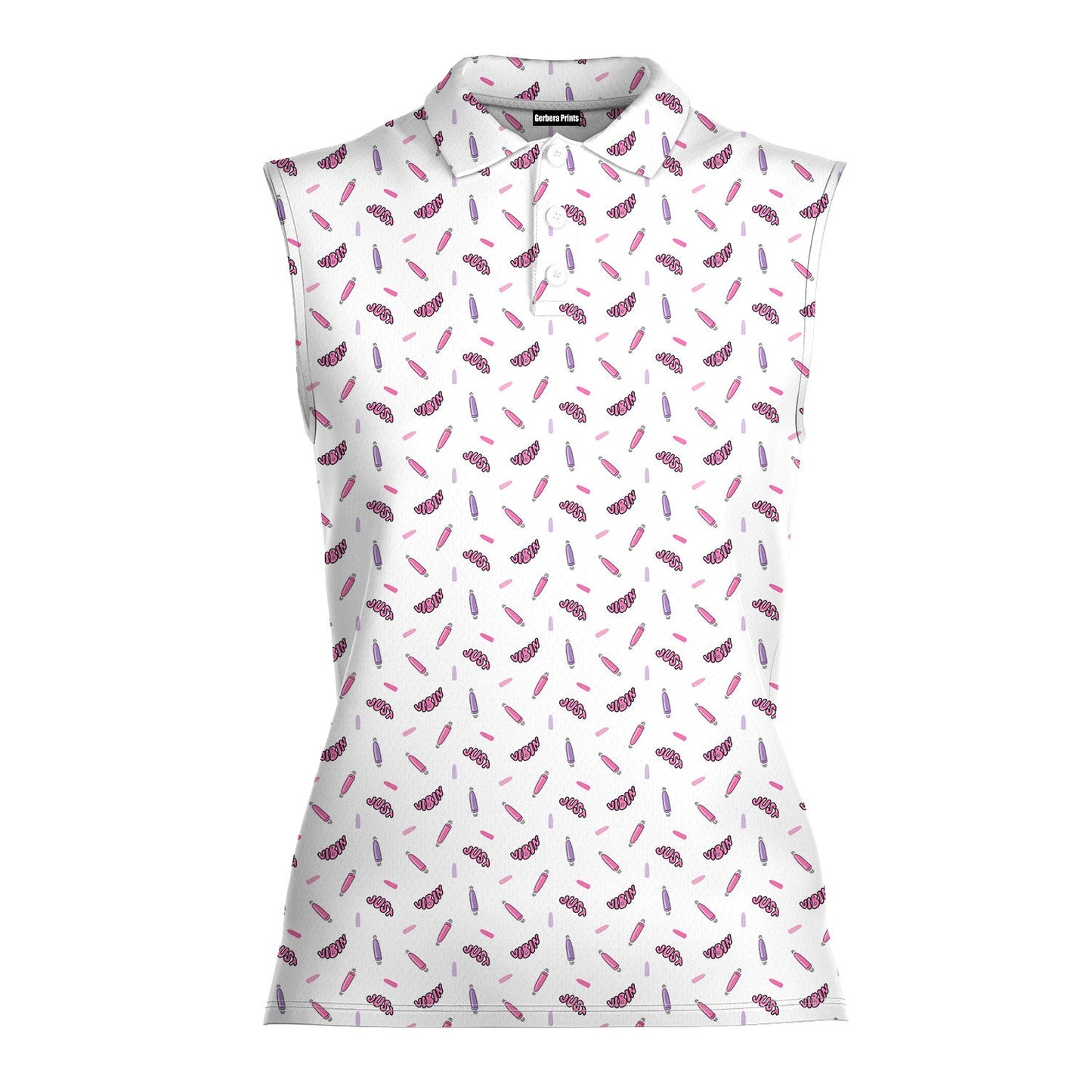 Just Vibin - Ladies Sleeveless Golf Polo Shirt