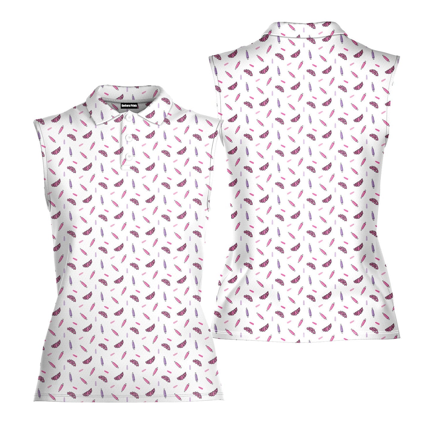 Just Vibin - Ladies Sleeveless Golf Polo Shirt