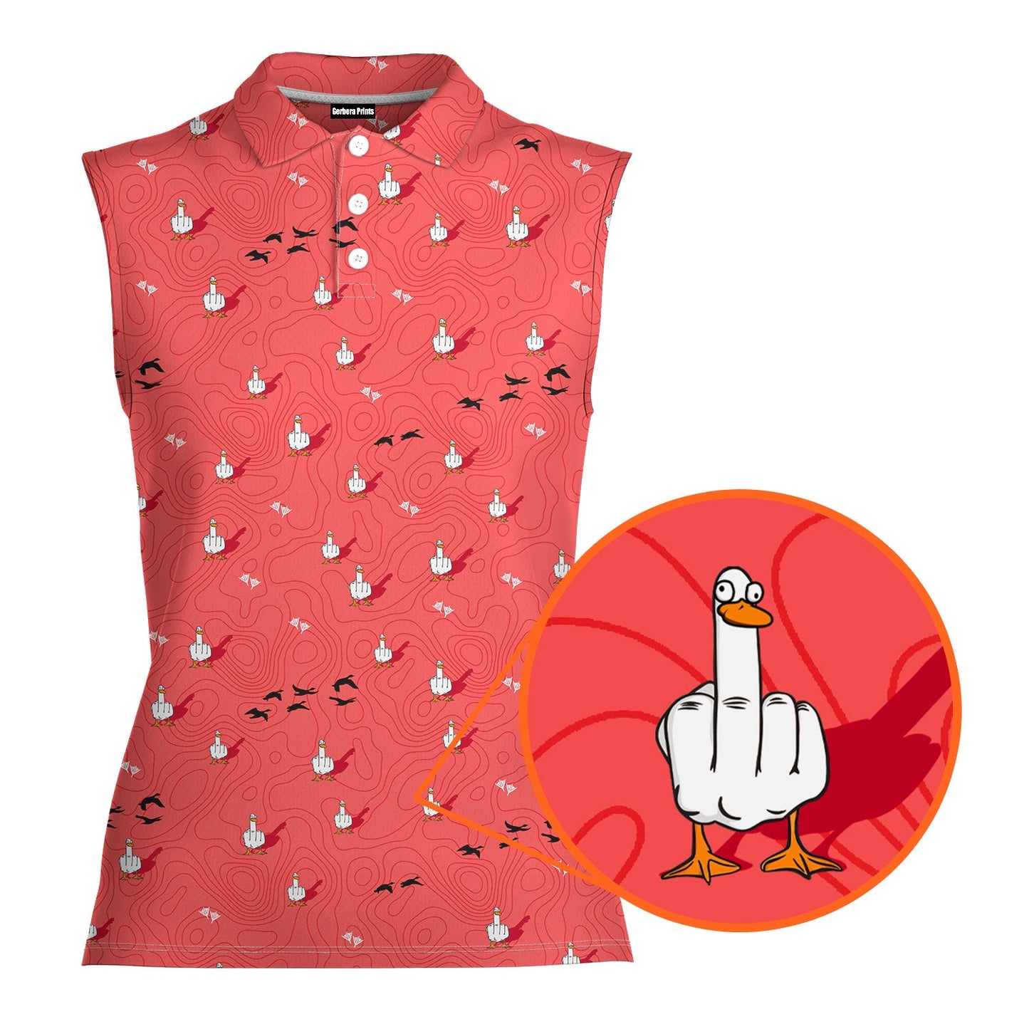 Duck You - Ladies Sleeveless Golf Polo Shirt