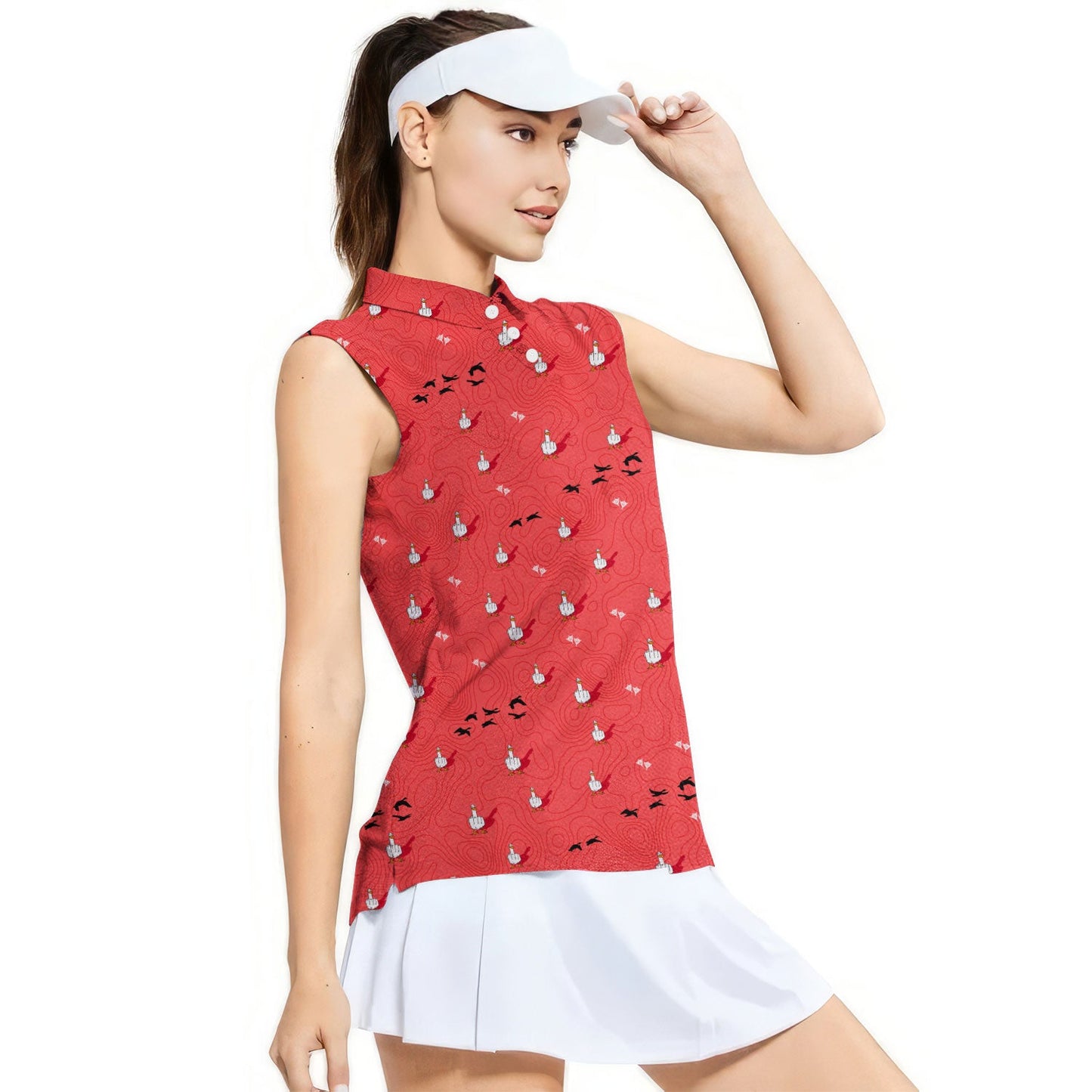Duck You - Ladies Sleeveless Golf Polo Shirt