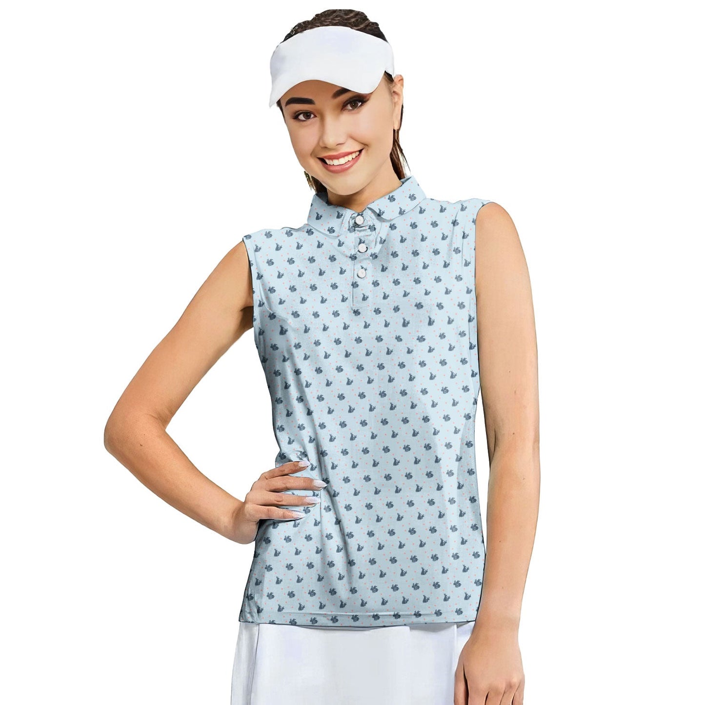 Lovers Rabbits - Ladies Sleeveless Golf Polo Shirt