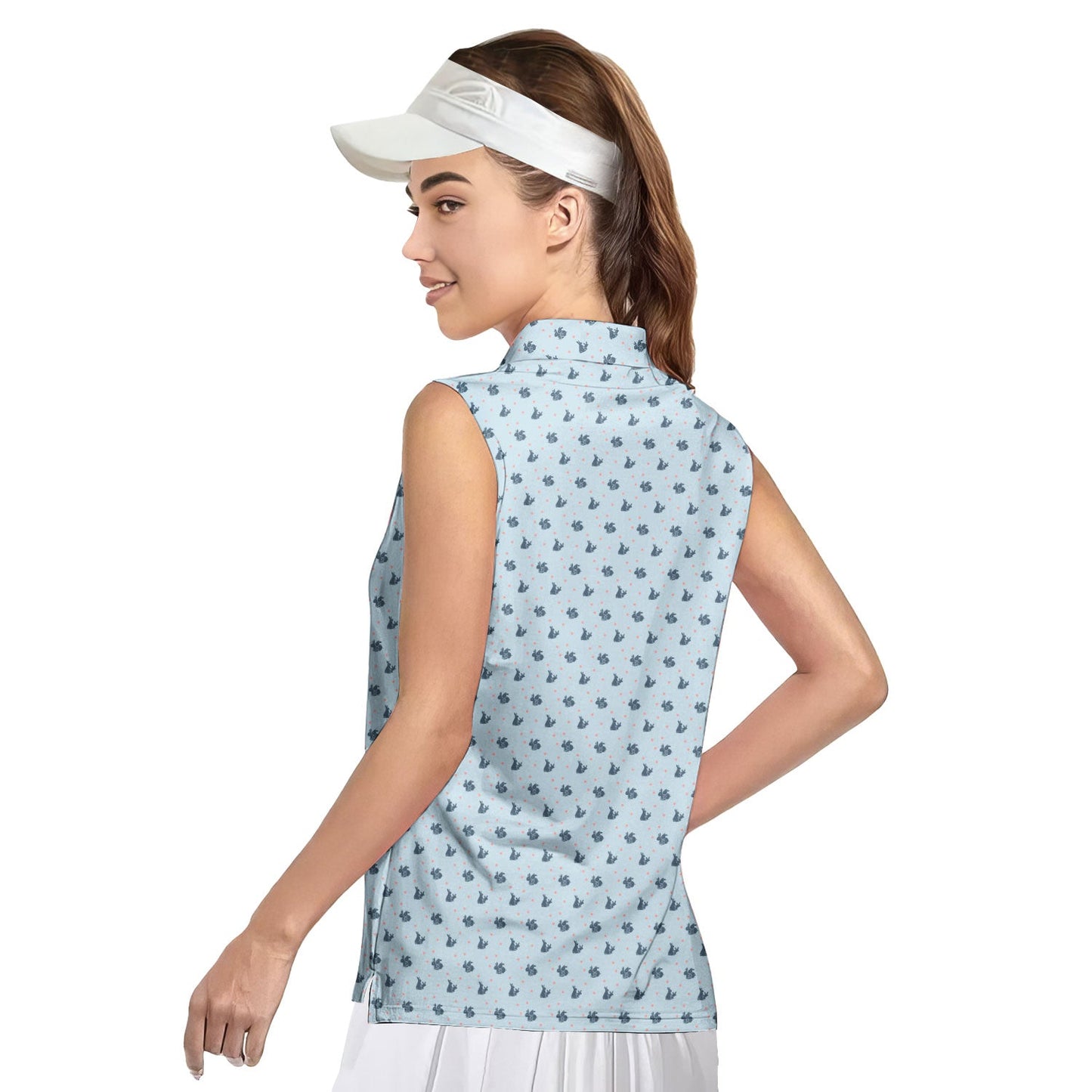 Lovers Rabbits - Ladies Sleeveless Golf Polo Shirt